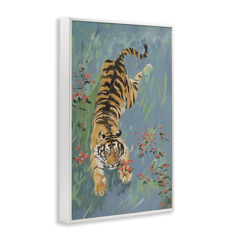 Tigre brûlant, estampe numérique, design par Amanda Tsoukanelis, H 18 po x l 12 po