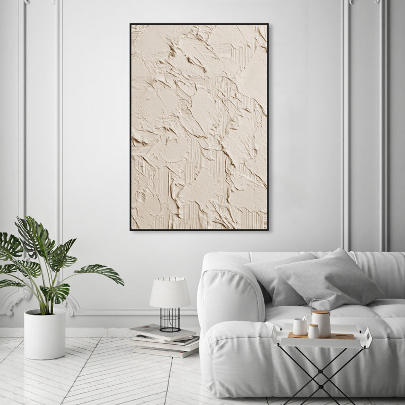Muted Dabs by Oliver Gal - Floater Frame Print on Canvas, 55" H x 37" W, Black