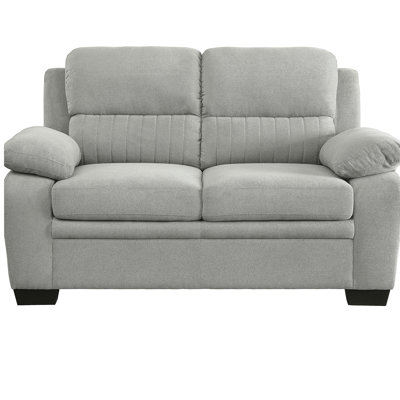 Canapé-lit moelleux confortable en tissu texturé gris