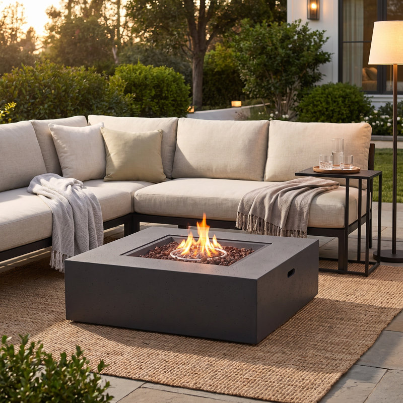 Square Propane Outdoor Fireplace