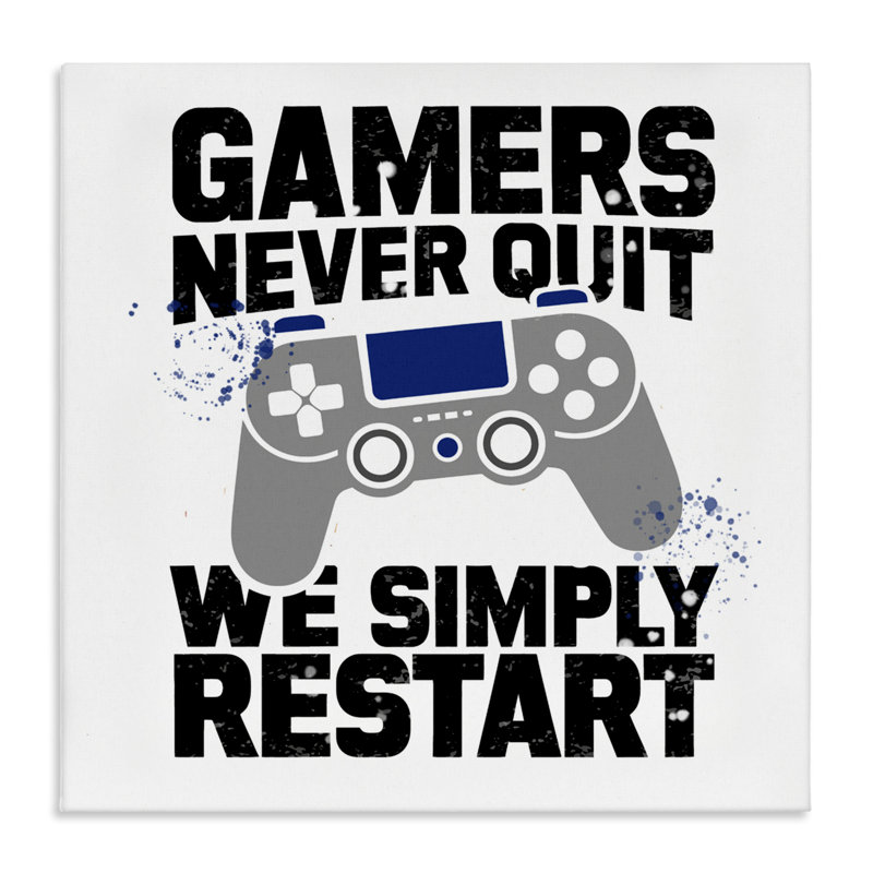 «Simply Restart Gamer Motivation Canvas» par Kim Allen, H 17 po x l 17 po