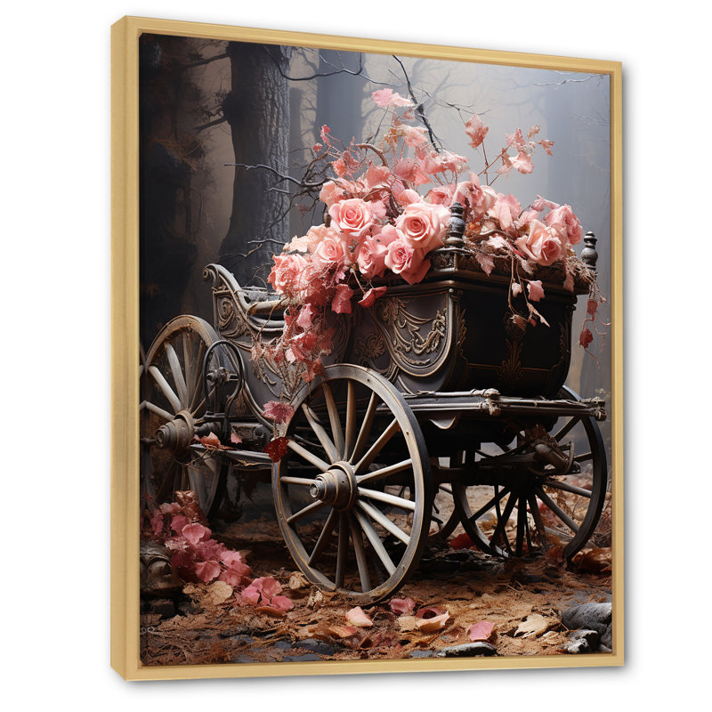 Romantisme, voiture de mariage rose II, Cadre naturel flottant, H 32 po x l 24 po x P 1 po