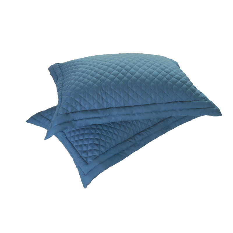 Polyester Geometric Sham Set, Standard, Smoke Blue