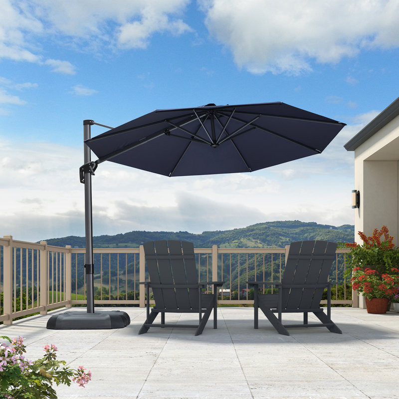 Cantilever Parasol, Navy Blue, 274.3cm H x 304.8cm W x 304.8cm D