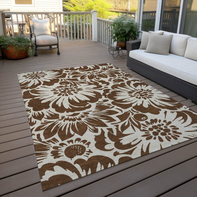 Tapis intérieur / extérieur Alfonzo avec envers antidérapant, Rectangle 8 pi x 10 pi