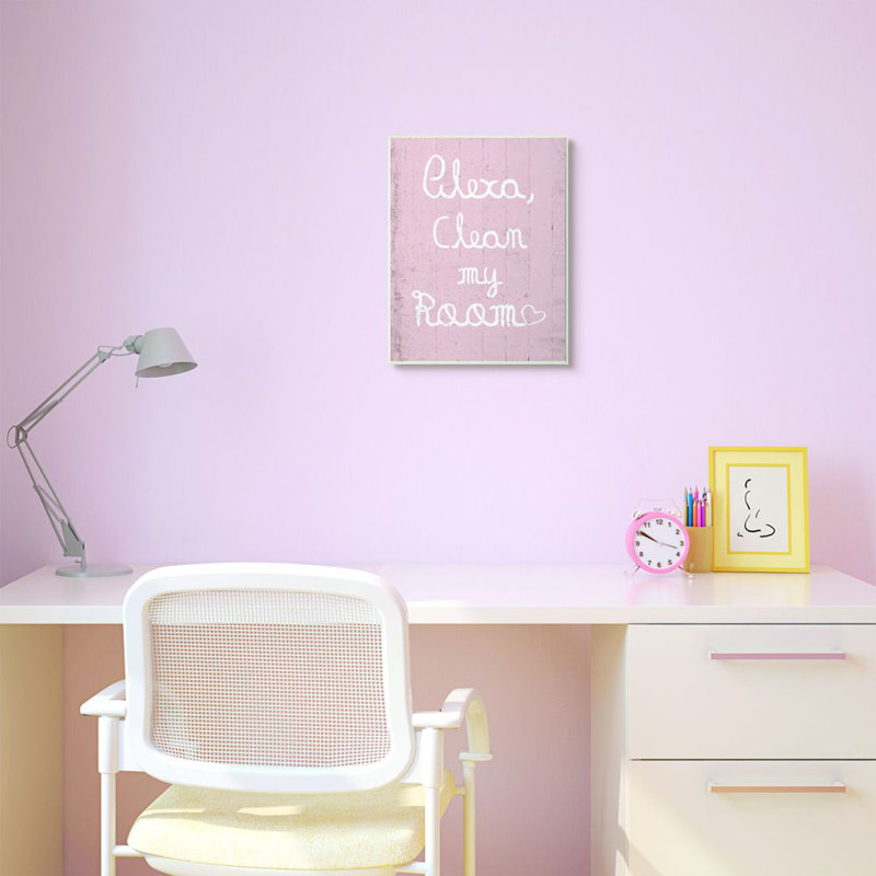 Bryd Alexa «Clean My Room Kids», art amusant, Plaque murale, H 13 po x l 19 po x P 0,5 po