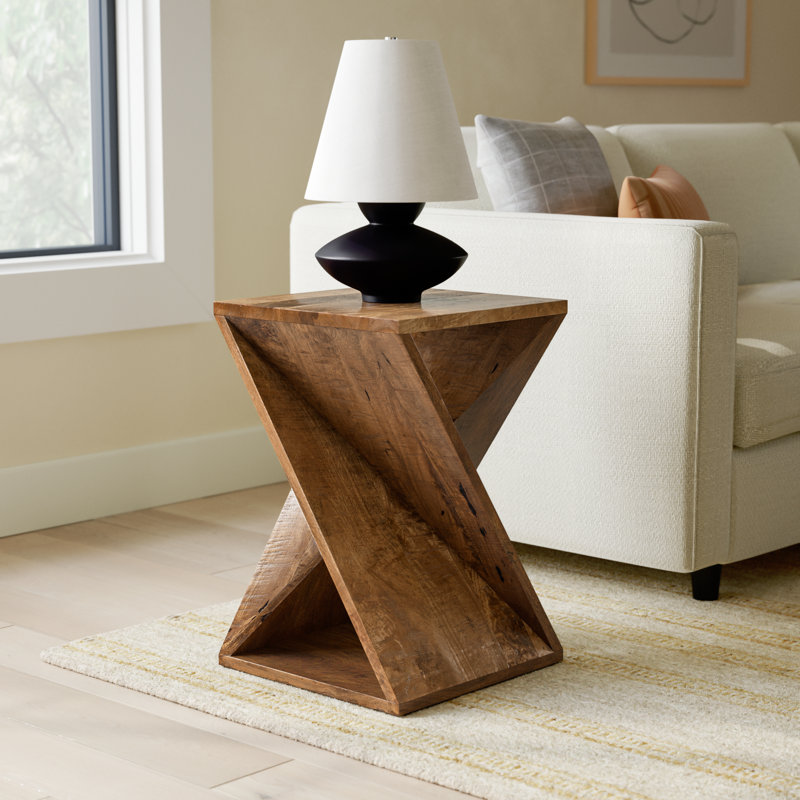 Rivera Solid Wood End Table, Amber
