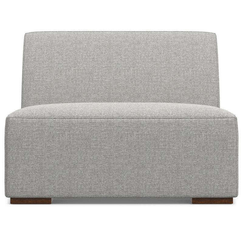 Pale Grey 34-Inch Recycled Polyester Armless Sofa Module