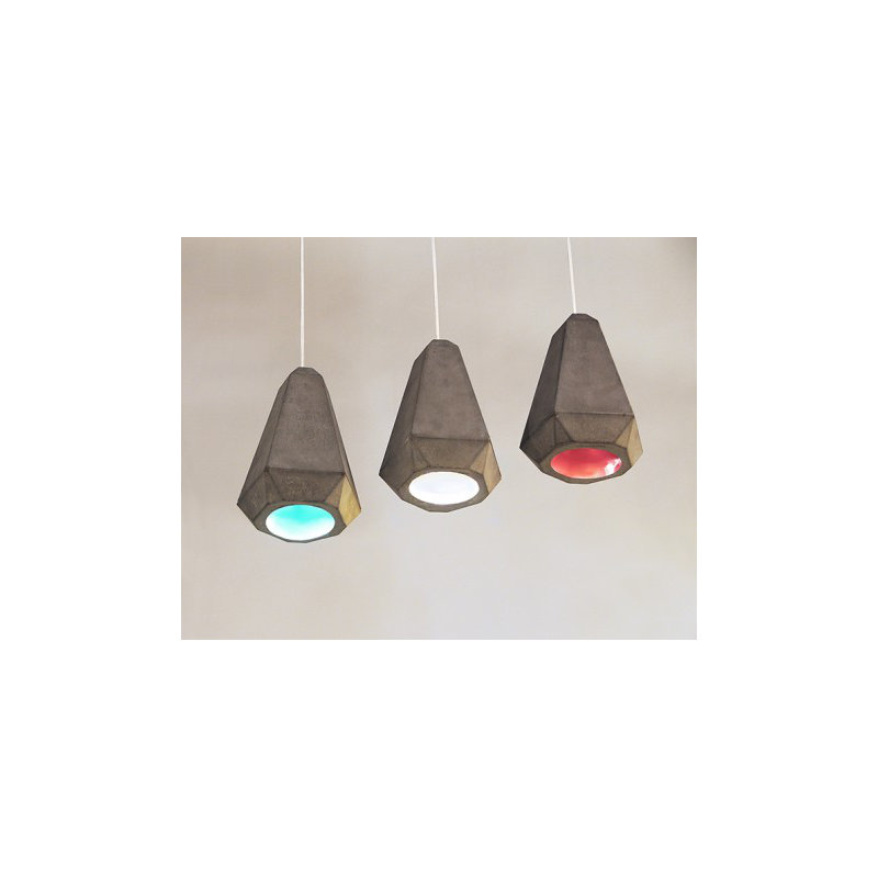 Portland 1 - Light Pendant, 10.2" H x 7.5" W x 7.5" D, Red
