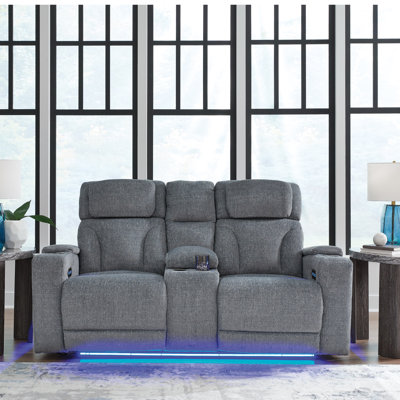Launcest Power Reclining Loveseat With Console