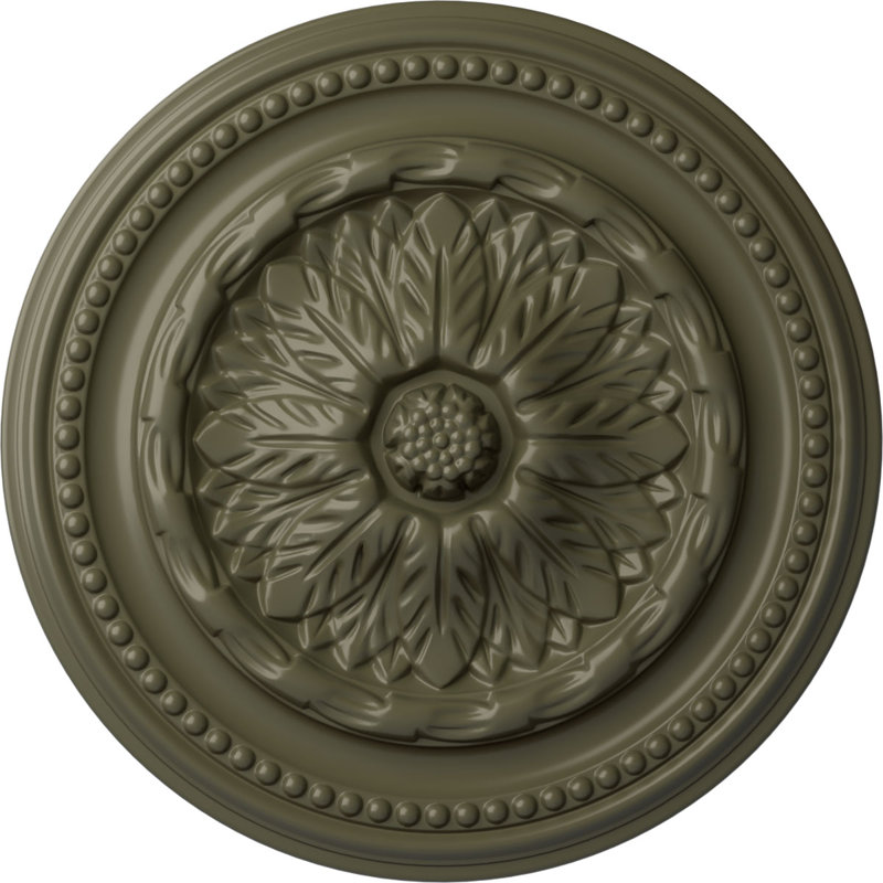 Médaillon de plafond Endurathane Chester, DE 15 3/4 po x P 1 7/8 po (convient aux auvents jusqu'à 2 1/4 po), fini acajou brossé peint à la main