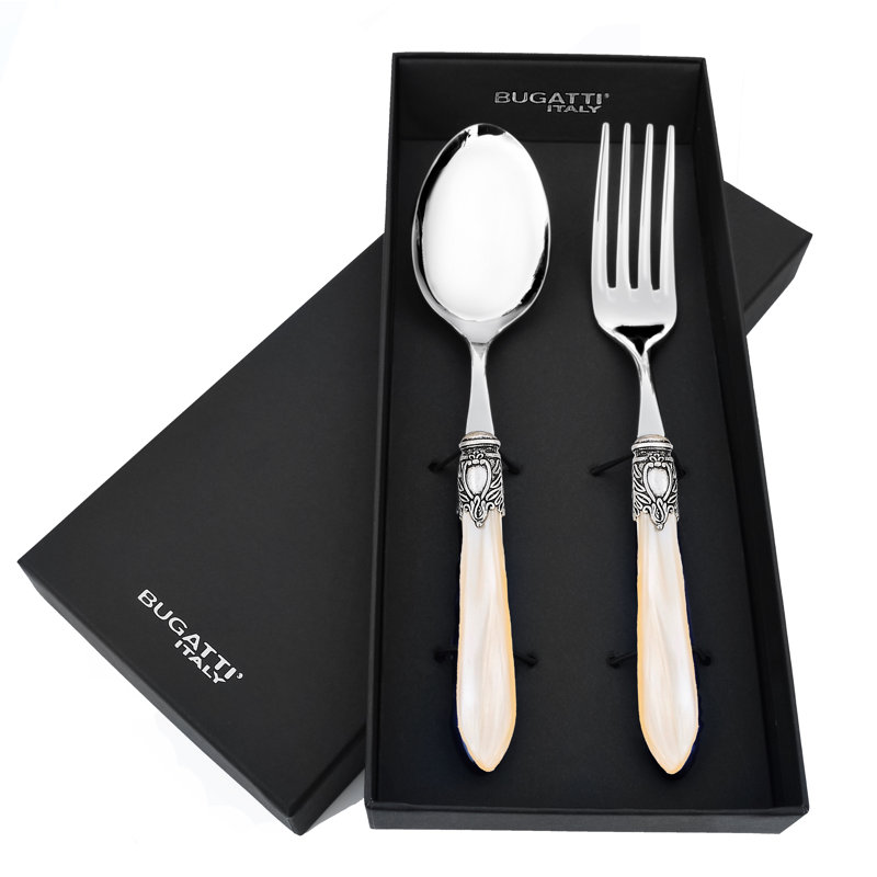 Ensemble de 2 panneaux de salade 2 pièces Oxford, Argent / Ivoire