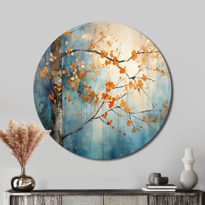 Poyen - Floral Round Metal Art