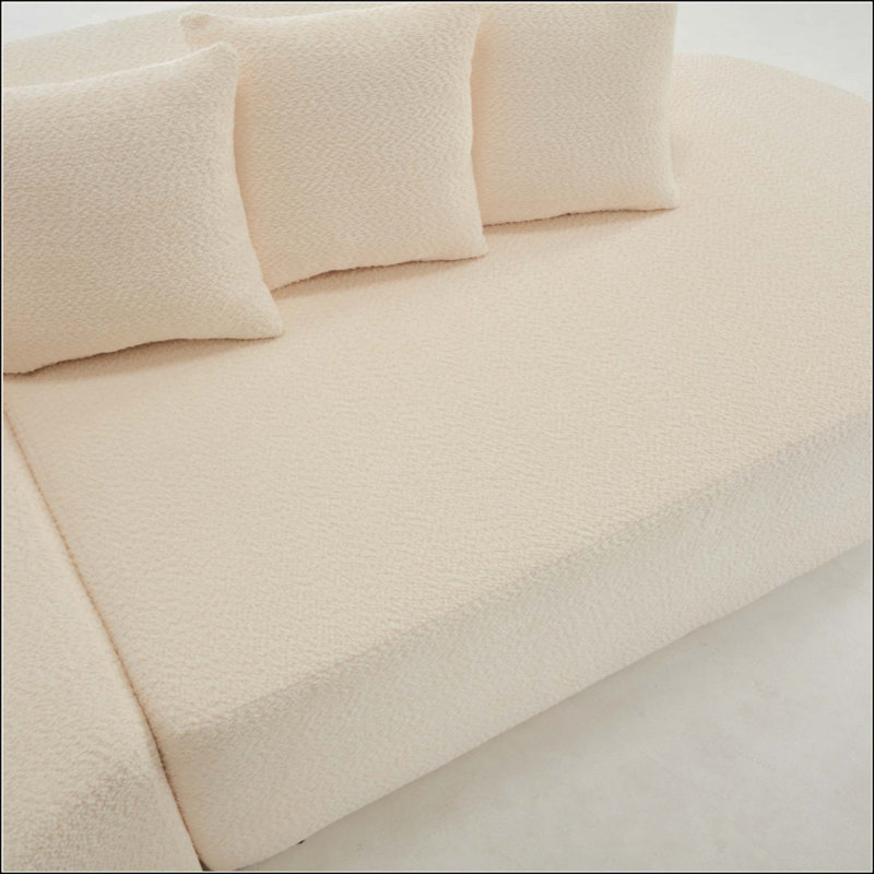 Canapés désossés pour le salon, canapé modulaire incurvé avec 5 coussins, canapé en forme de L sans siège avec siège profond, mousse à mémoire de forme haute densité, aucun assemblage requis