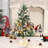 3Ft Artificial Christmas Tree With Snow Flocked And Lighting Snowflake Base, Battery Operated Xmas Pine Tree With 78 LED Lights, 8 Lighting Modes And Timer Function, For Home Christmas Decoration