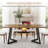 62.2" Farmhouse Dining Table for 4-6, Industrial Rectangular Kitchen Table with Metal Legs for Dining Room, Kitchen