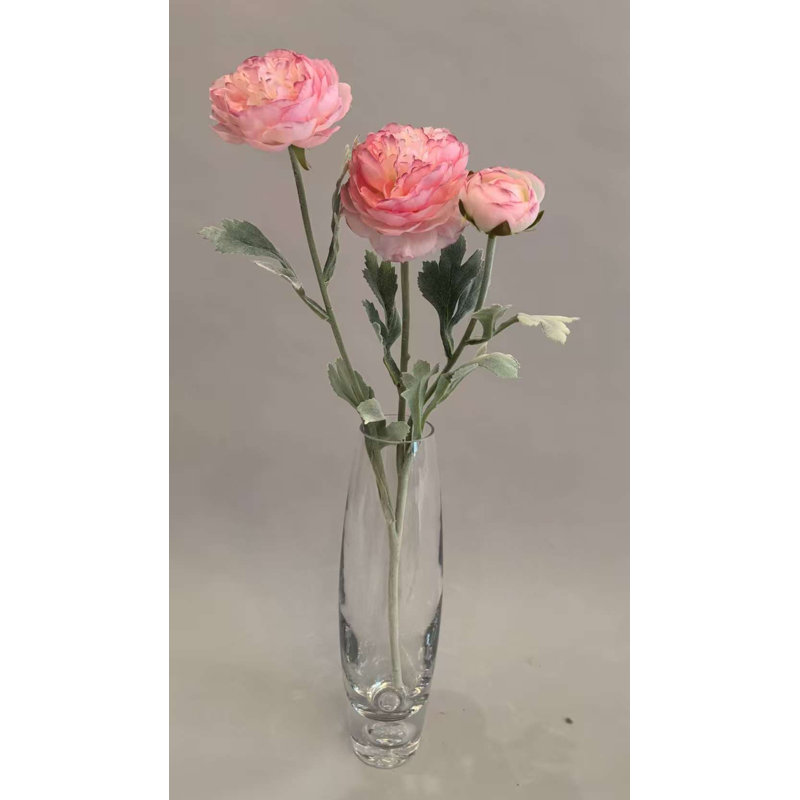 RENUNCULE*3 FLEURS 52'', Rose corail