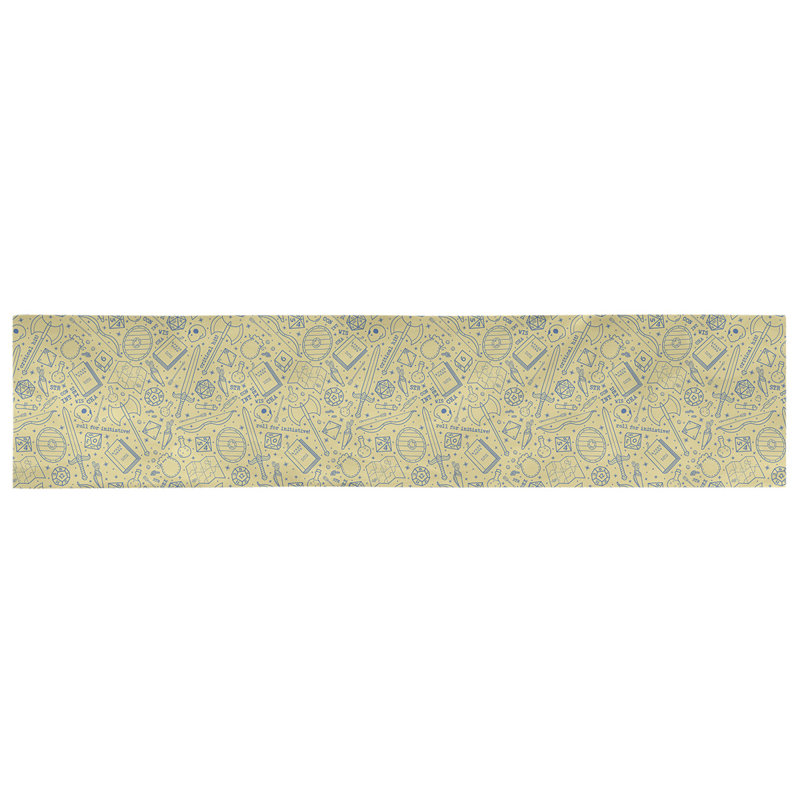 Chemin de table géométrique avicia, 72 po x 16 po, Jaune / Bleu, 100 % coton