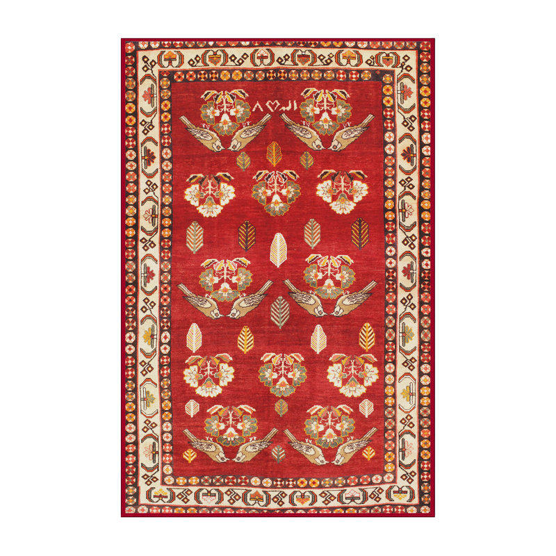 Tapis oriental rouge / beige / brun, Rectangle 2 pi x 5 pi