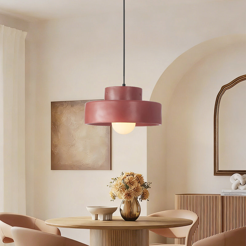 Luminaire suspendu moderne en résine nordique, Rouge