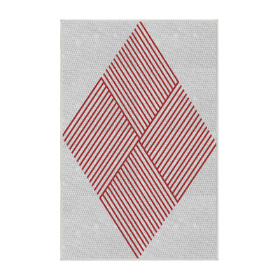 Tapis rouge à motif géométrique Komar