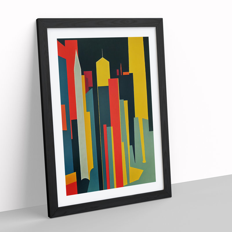 Unique Abstract Architecture No.5 Skyscraper - Single Picture Frame Print, Black Framed, 64cm H x 46cm W x 2cm D