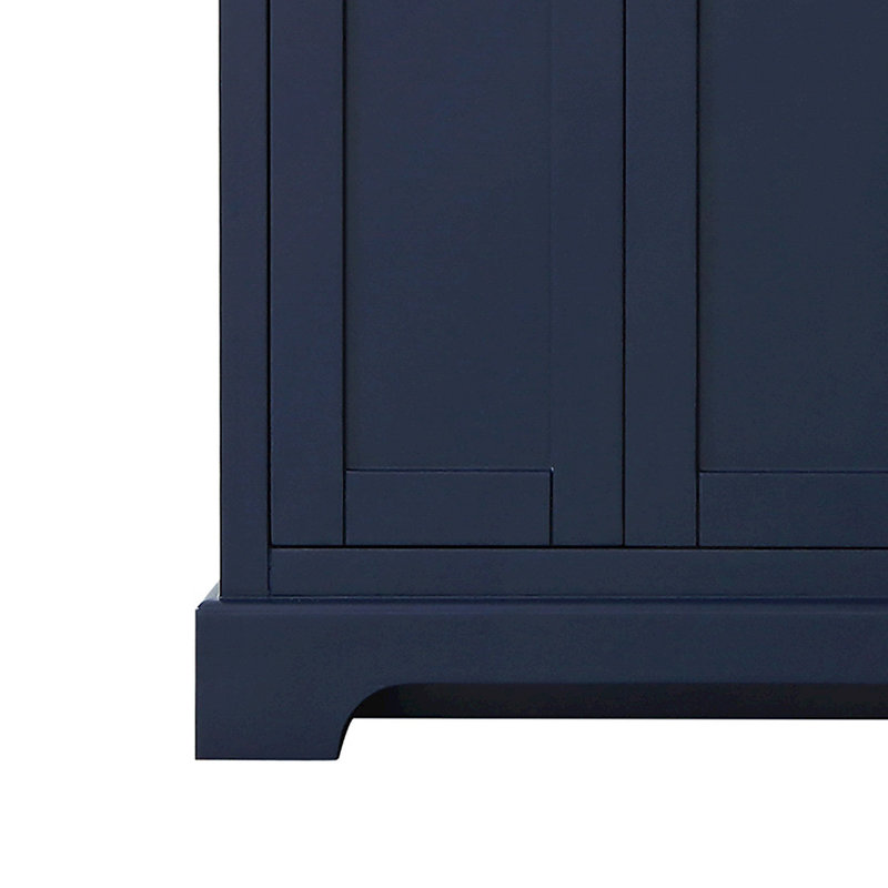 Base de meuble-lavabo double 59 po Avery seulement, Bleu foncé / or