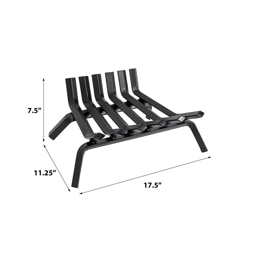 Country Living Steel Fireplace Log Grate, 7.50" H x 17.50" W x 11.25" D