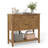 Mid-Century Console Table with 2 Drawers, 2 Cabinets & Bottom Shelf for Hallway
