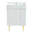 Meuble-lavabo 21,6 po, armoire combinée, meuble de rangement pour salle de bain, lavabo simple en céramique, rangement à droite-1479636420