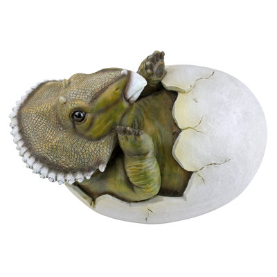 Baby Triceratops Dino Egg Statue