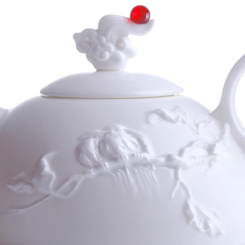 LIULI Living, Bone China Tea Set | Autumn Mountain (1 Tea Pot & 4 Cups)