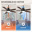 48 Inch Contemporary Indoor LED Ceiling Fan With Light, Remote Control, Dual Mounting Options, Dual Finish Blades, Reversible Motor