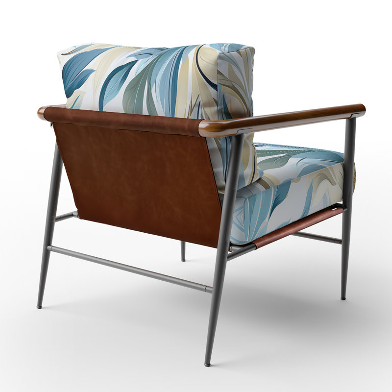 Keels - Chaise d'appoint rembourrée à motif floral, Noir