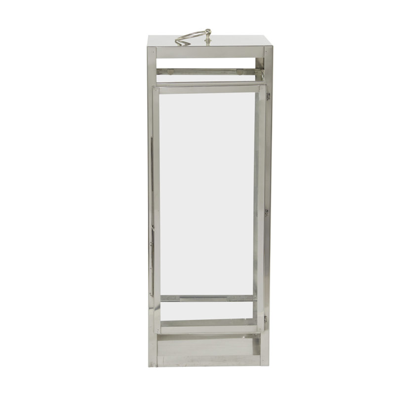 Lanterne de table 32 po en acier inoxydable, Argent