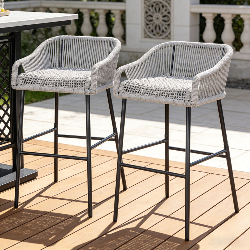 Tabouret de bar pour l'extérieur, Gris clair