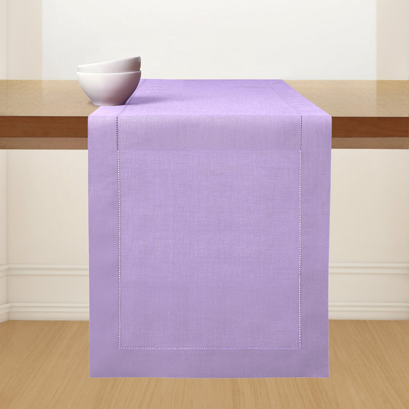 Chemin de table 100% lin D'Okok Homes, L 54 po x P 14 po, Mauve