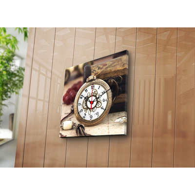 Horloge murale élégante en toile 11 po x 11 po | 100% toile de suède, cadre 100% bois (épaisseur: 1,2 po) | Parfait pour la décoration intérieure, le salon, le bureau, le style intemporel et la fonctionnalité