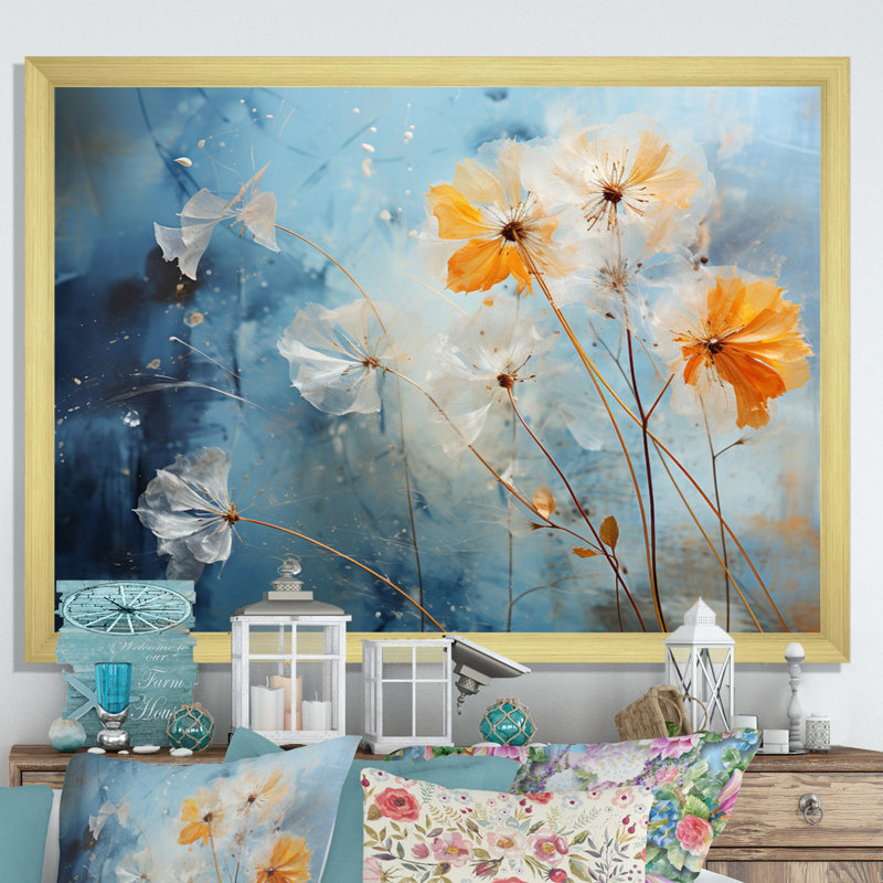 «Dandelion Natures» sur toile, H 30 po x l 40 po x P 1,5 po, Cadre doré simple