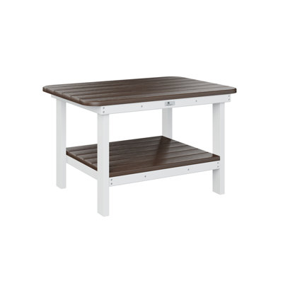  Table basse rectangulaire régulière avec plateau en noyer brésilien et base blanche