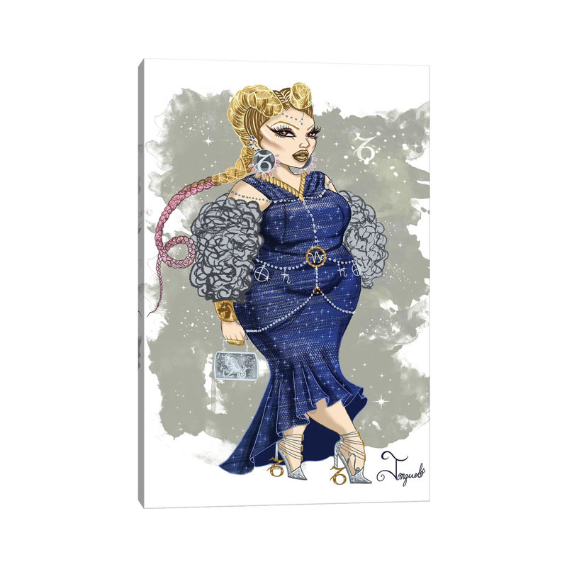 Capricorn by Jonquel - Print on Canvas, 66.04cm H x 45.72cm W x 3.81cm D, Wrapped Canvas
