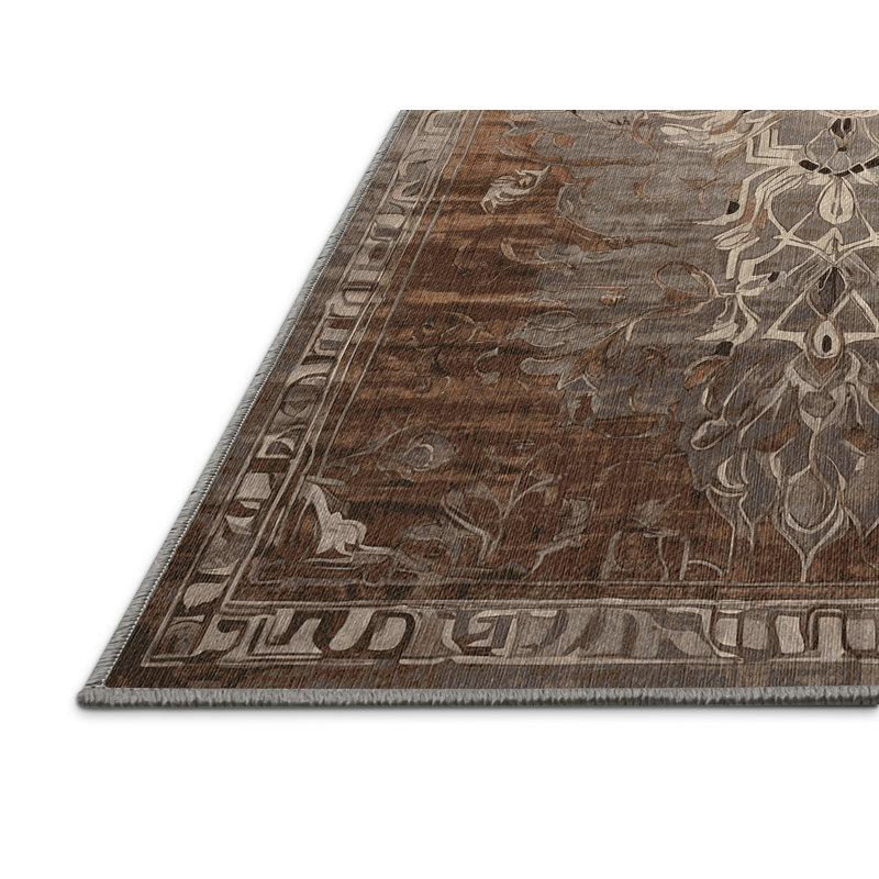 Tapis gris lavable à la machine, Carré 7 pi