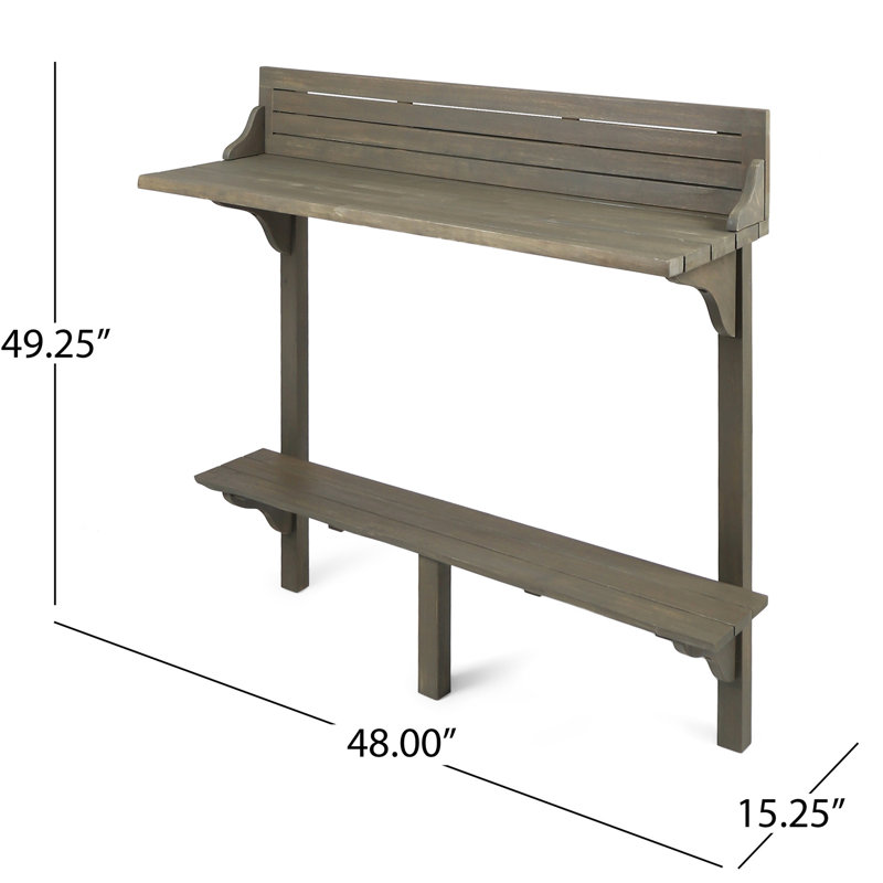 Table de bar d'extérieur en bois grise