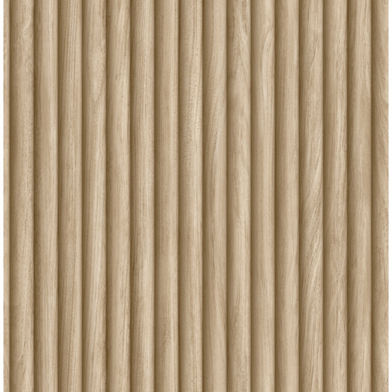 Fluted Wood Effect Wallpaper, Oak