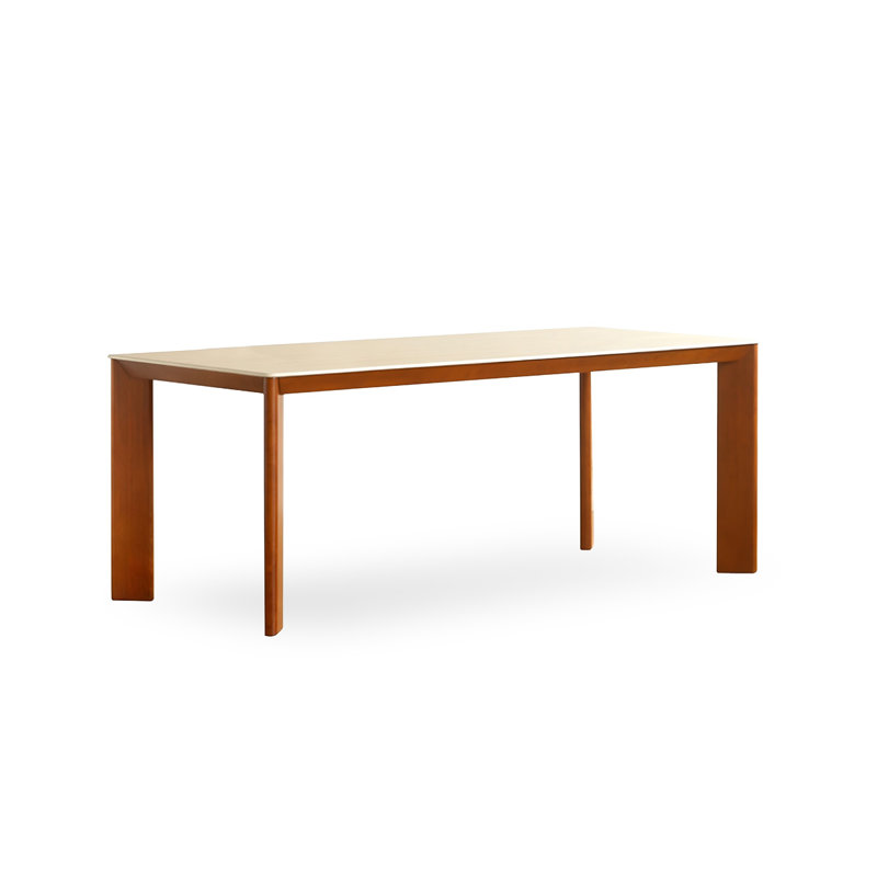 Table de salle à manger brune en bois fritté rectangulaire et bois massif, H 29,53 po x L 70,87 po x l 33,46 po