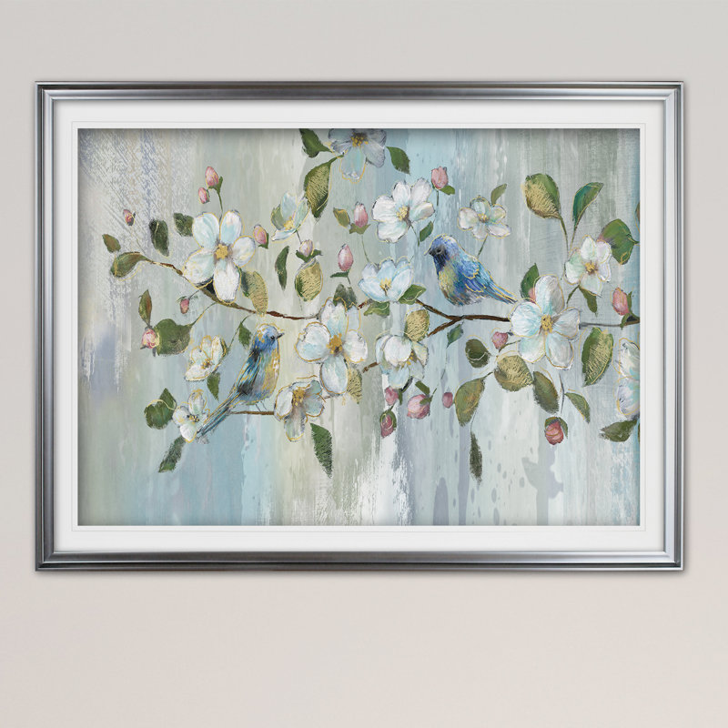 " Painterly Spring ", Silver, 24" H x 32" W x 1.5" D