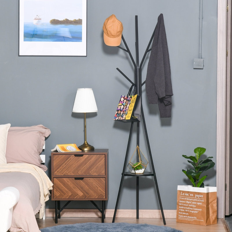 45 cm W Hall Tree, Black