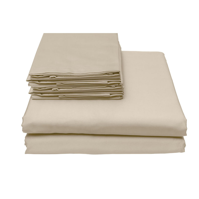  Ensemble de draps Luxury, Ensemble de draps pour grand lit avec 2 taies d'or, Ivoire