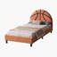 Lit plateforme tapissier Basketball Design pour enfants et garçons, adolescents, orange