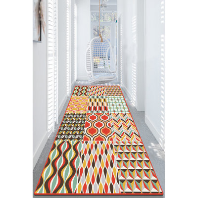 Tapis de couloir antibactérien antidérapant, 4,9 x 6,6 pi | 100% polyester, velours d'une hauteur de 0,4 po, 700 g / m² | Lavable à la machine, facile d'entretien, conception durable | Parfait pour les endroits très passants, élégant et fonctionnel